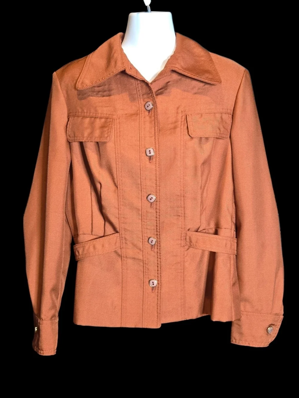 Your Sixth Sense Women's Classic Button-Front Jacket in Rust
